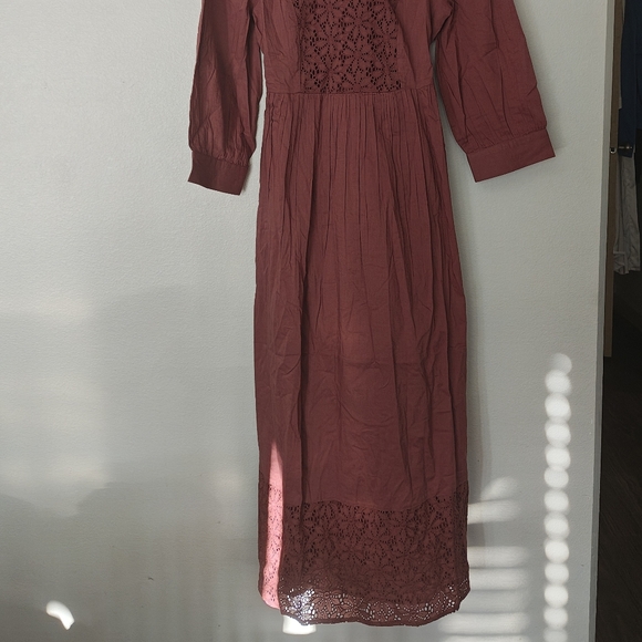 NWT Disturbia Cavern Cotton Broderie Button Up Midaxi Dress - Picture 4 of 13